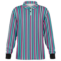 Multicolor Striped Long Sleeve Polo