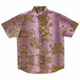 Embossed Gold Velvet Button Down Shirt 10