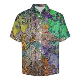 Embossed Rustic Design Faux Linen Button Down Shirt with Chest Pocket 6