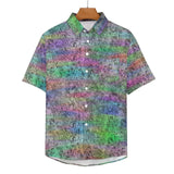 Gradient Texture Pattern Faux Linen Button Down Shirt with chest pocket 15