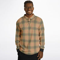 Earth Plaid Long Sleeve Polo