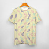 Unisex Half Rainbow Pattern Cotton T-Shirt