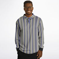 Multicolor Striped Long Sleeve Polo