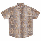 Embossed Champagne Velvet Button Down Shirt 5