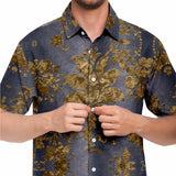 Embossed Gold Velvet Button Down Shirt 4