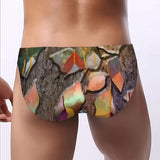 Men's Bikini Underwear Stained Glass Leaves