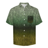 Gradient Texture Pattern Faux Linen Button Down Shirt with chest pocket 5