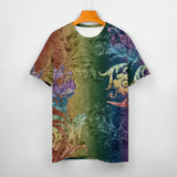 Embossed Streak Pattern Cotton T-Shirt 3