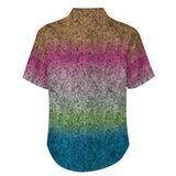Gradient Texture Pattern Faux Linen Button Down Shirt with chest pocket 2