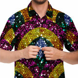 Mosaic Rainbow Pattern Button Down Shirt