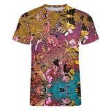 Embossed Botanical pattern cotton t-shirt 2