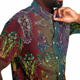 Linen Pattern Embossed Button Down Shirt 6