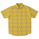 Yellow Gray Wave Circle Button Down