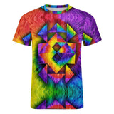 Rainbow Pride Abstract Geometric Cotton T-Shirt