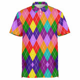 Rainbow Argyle Polo Shirt