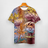 Embossed Flower Pattern Cotton T-Shirt 5