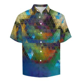 Drowned World Faux Linen Button Down Shirt with chest pocket