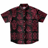 Embossed Claret Velvet Button Down Shirt 6