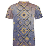 Unisex Lavender Denim Pattern Cotton T-Shirt