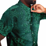 Embossed Teal Velvet Button Down Shirt 7