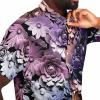 3D Ombre Metallic Flower Button Down Shirt