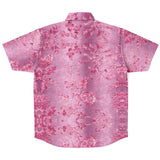 Embossed Pink Velvet Button Down Shirt 2