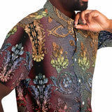 Linen Pattern Embossed Button Down Shirt 8