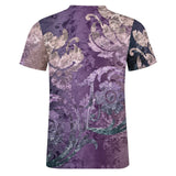 Embossed Flower Pattern Cotton T-Shirt 4