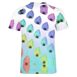 Gradient Leaves Pattern Cotton T-Shirt 13