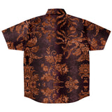 Embossed Russet Velvet Button Down Shirt 9
