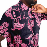 Embossed Pink Velvet Button Down Shirt 7