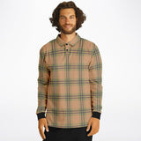 Earth Plaid Long Sleeve Polo