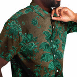 Embossed Teal Velvet Button Down Shirt 9