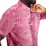 Embossed Pink Velvet Button Down Shirt