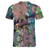 Embossed Botanical pattern cotton t-shirt