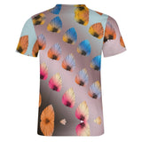 Gradient Leaves Pattern Cotton T-Shirt 7