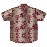 Embossed Claret Velvet Button Down Shirt 3
