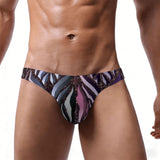 Men's Bikini Underwear leaf pattern embossed
