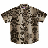 Embossed Black Velvet Button Down Shirt