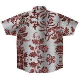 Embossed Russet Velvet Button Down Shirt 2