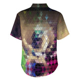 Spherical Dreams Faux Linen Button Down Shirt with chest pocket