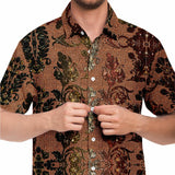 Linen Pattern Embossed Button Down Shirt 3