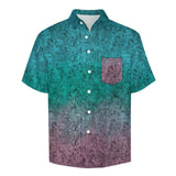 Gradient Texture Pattern Faux Linen Button Down Shirt with chest pocket 18
