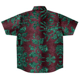 Embossed Teal Velvet Button Down Shirt 10