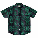 Embossed Teal Velvet Button Down Shirt 6
