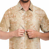 Embossed Champagne Velvet Button Down Shirt