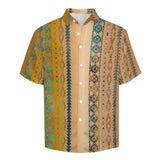 Tribal Pattern Faux Linen Shirt with pocket 3