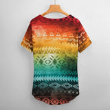 Sunset Tribal Low Cut V-Neck T-Shirt