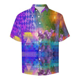 Fantasy Landscape Faux Linen Button Down Shirt with chest pocket