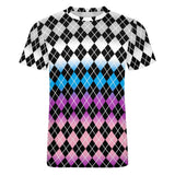 Gradient Argyle Colors Cotton T-shirt
